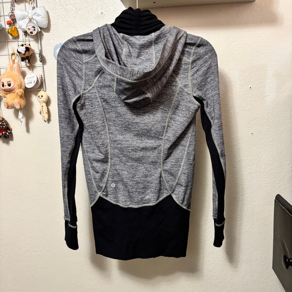 Lululemon Daily Practice Jacket Space Dye Camo Black Dark Slate Longline Size 4 - Picture 10 of 12